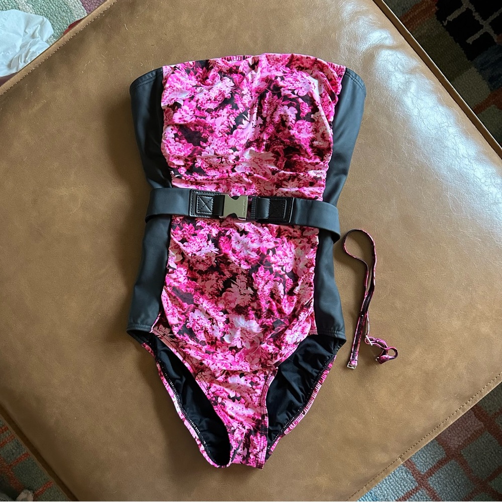 Strapless belted Michael Kors one piece swimsuit